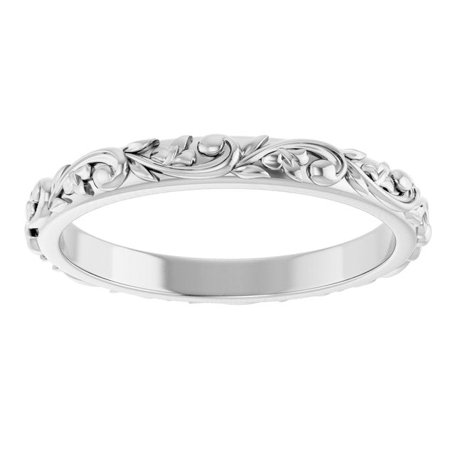10K Yellow Or White Or Rose Gold 2.5 Mm Polished Sculptural Standard-Fit Band