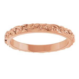 14K Yellow Or White Or Rose Gold Or Sterling Silver Or Platinum 2.5 mm Sculptural Band