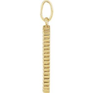 14K Yellow Gold Bow And Arrow 20.2 X 9.42 Mm Polished Bow And Arrow Pendant