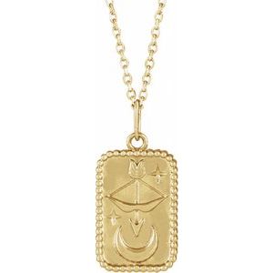 14K Yellow Gold Bow And Arrow 20.2 X 9.42 Mm 16-18 In Polished Bow And Arrow Necklace
