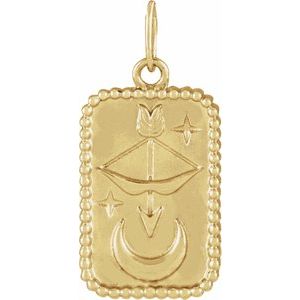 14K Yellow Gold Bow And Arrow 20.2 X 9.42 Mm Polished Bow And Arrow Pendant