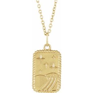 14K Yellow Gold Galaxy 20.2 X 9.42 Mm 16-18 In Polished Galaxy Necklace