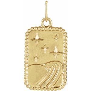 14K Yellow Gold Galaxy 20.2 X 9.42 Mm Polished Galaxy Pendant