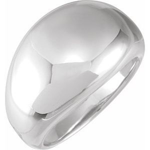 Sterling Silver 14 Mm Polished Dome Ring Size 7