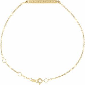14K Yellow Gold 25.4 X 2.4 Mm 6 1/2-7 1/2 In Polished Sculptured Inspired Bracelet