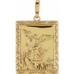 14K Yellow Gold 19.83 X 15.97 Mm Polished St. Michael Medal