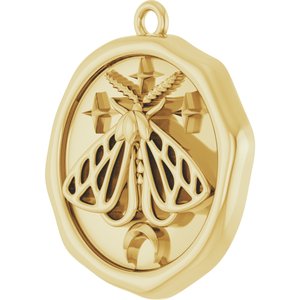14K Yellow Gold Moth 23.46 X 15.7 Mm Polished Moth Pendant