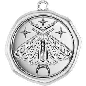 Sterling Silver Moth 23.46 X 15.7 Mm Polished Moth Pendant