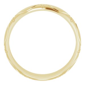 14K Yellow Gold 6 Mm Polished Inverted Pattern Wedding Band Size 10