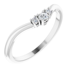 14K White Gold Oval 8 X 6 Mm Si2-Si3, Gh :: 1/10 Ctw Polished 1/10 Ctw Natural Diamond Matching Band Size 7