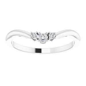 14K White Gold Oval 8 X 6 Mm Si2-Si3, Gh :: 1/10 Ctw Polished 1/10 Ctw Natural Diamond Matching Band Size 7