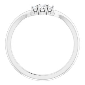 14K White Gold Oval 8 X 6 Mm Si2-Si3, Gh :: 1/10 Ctw Polished 1/10 Ctw Natural Diamond Matching Band Size 7