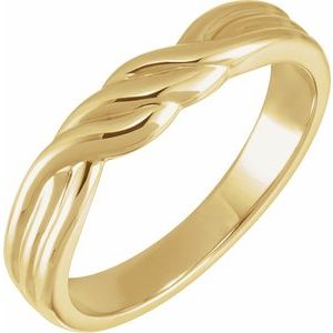 14K Yellow Gold Polished Twisted Band Size 7