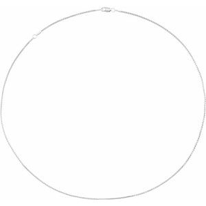 Rhodium-Plated Sterling Silver 1.25 Mm Lobster Clasp Polished Box Chain