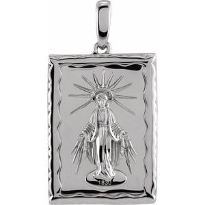 Sterling Silver 22.58 X 15 Mm Polished Miraculous Medal