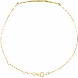 14K Yellow Gold 36.84 X 4.38 Mm 6 1/2-7 1/2 In Polished Curved Bar Bracelet