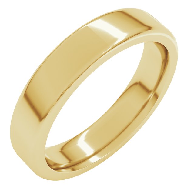 14K Yellow Or White Gold Or Platinum Heavyweight Comfort-Fit Round Edge Flat Band