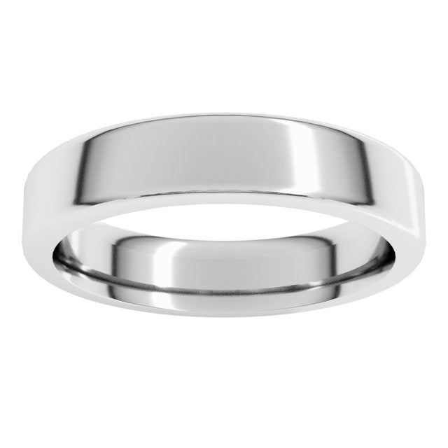 14K Yellow Or White Gold Or Platinum Heavyweight Comfort-Fit Round Edge Flat Band