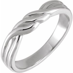 14K White Gold Polished Twisted Band Size 7