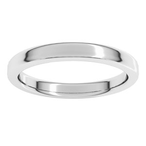 14K Yellow Or White Gold 3 Mm Flat Comfort Fit Heavy With Round Edge Band
