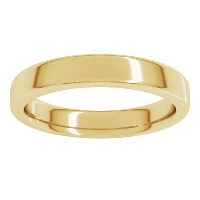 14K Yellow Or White Gold Or Platinum Heavyweight Comfort-Fit Round Edge Flat Band