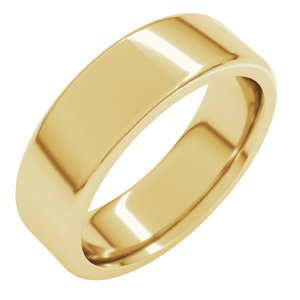 14K Yellow Or White Gold 7 Mm Flat Comfort Fit Heavy With Round Edge Band