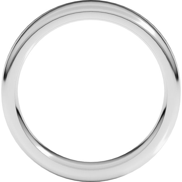 14K Yellow Or White Gold Or Platinum Heavyweight Comfort-Fit Round Edge Flat Band