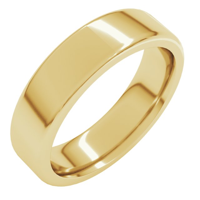 14K Yellow Or White Gold Or Platinum Heavyweight Comfort-Fit Round Edge Flat Band