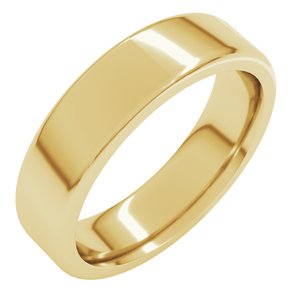 10K Yellow Gold 6 Mm Flat Comfort Fit Heavy With Round Edge Band Size 13