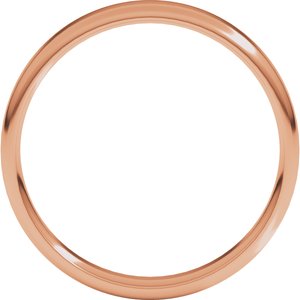 10K Yellow Or White Or Rose Gold Lightweight Round-Edge Comfort-Fit Flat Band