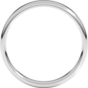 18K Yellow Or White Or Rose Gold Lightweight Round-Edge Comfort-Fit Flat Band