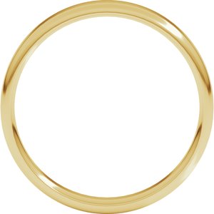18K Yellow Or White Or Rose Gold Lightweight Round-Edge Comfort-Fit Flat Band