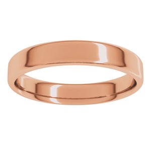 10K Yellow Or White Or Rose Gold Lightweight Round-Edge Comfort-Fit Flat Band