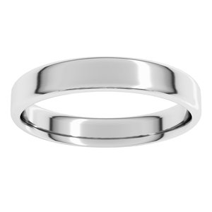 10K Yellow Or White Or Rose Gold Lightweight Round-Edge Comfort-Fit Flat Band
