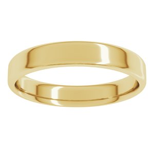 18K Yellow Or White Or Rose Gold Lightweight Round-Edge Comfort-Fit Flat Band