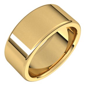 14K Yellow Gold 10 Mm Flat Comfort Fit Heavy With Round Edge Ban
