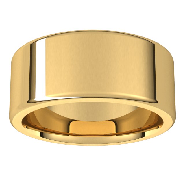 14K Yellow Or White Gold Or Platinum Heavyweight Comfort-Fit Round Edge Flat Band