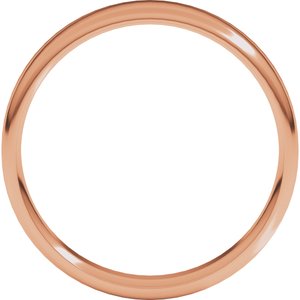 18K Yellow Or White Or Rose Gold Lightweight Round-Edge Comfort-Fit Flat Band