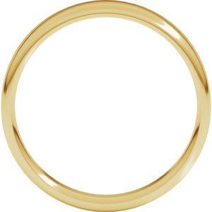 18K Yellow Or White Or Rose Gold Lightweight Round-Edge Comfort-Fit Flat Band