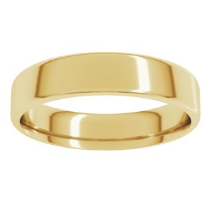 18K Yellow Or White Or Rose Gold Lightweight Round-Edge Comfort-Fit Flat Band