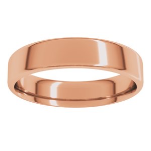 18K Yellow Or White Or Rose Gold Lightweight Round-Edge Comfort-Fit Flat Band