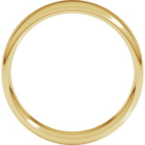 18K Yellow Or White Or Rose Gold Lightweight Round-Edge Comfort-Fit Flat Band