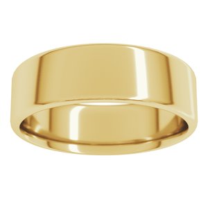 18K Yellow Or White Or Rose Gold Lightweight Round-Edge Comfort-Fit Flat Band