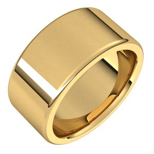 14K Yellow Gold 11 Mm Flat Comfort Fit Heavy With Round Edge Band Size 10