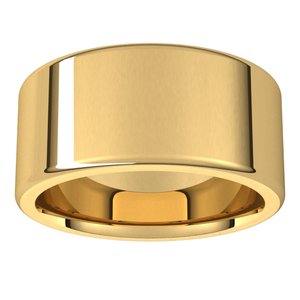 14K Yellow Gold 11 Mm Flat Comfort Fit Heavy With Round Edge Band Size 10