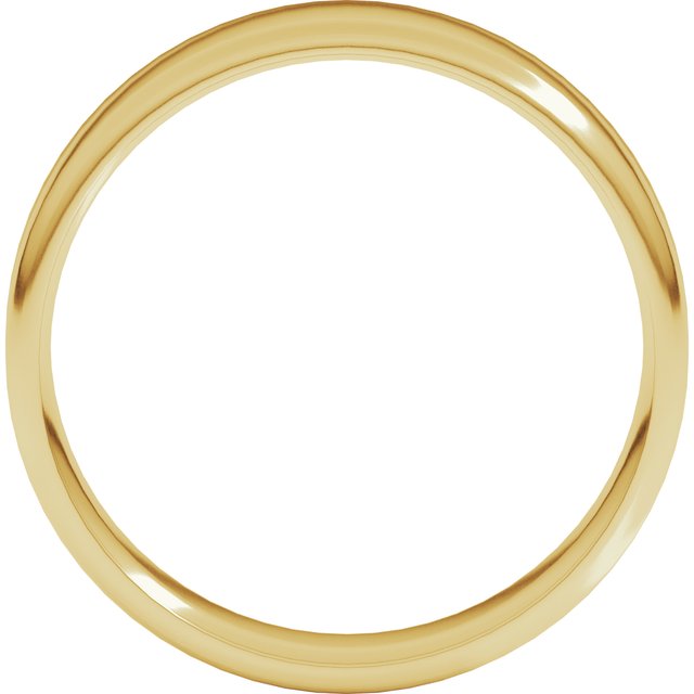 10K Yellow Gold 6 Mm Lightweight Flat Comfort Fit Light With Round Edge Band, Size 8