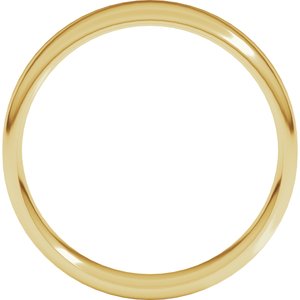 18K Yellow Or White Or Rose Gold Lightweight Round-Edge Comfort-Fit Flat Band