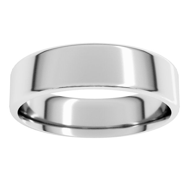 14K Yellow Or White Gold Lightweight Flat Comfort Fit Light With Round Edge Band