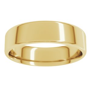 10K Yellow Or White Or Rose Gold Lightweight Round-Edge Comfort-Fit Flat Band