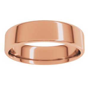 18K Yellow Or White Or Rose Gold Lightweight Round-Edge Comfort-Fit Flat Band